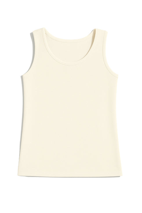 White Round Slim Fit Top